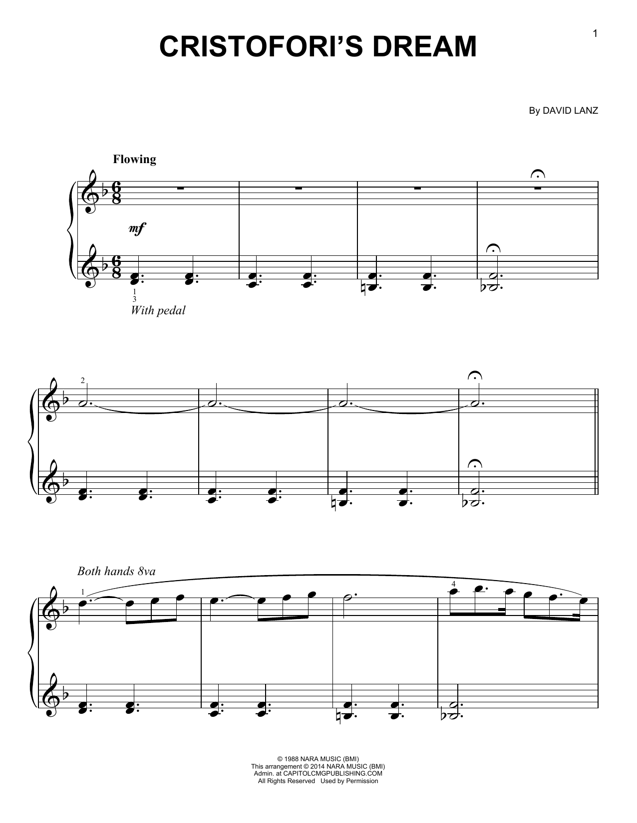 David Lanz Cristofori's Dream sheet music notes and chords. Download Printable PDF.