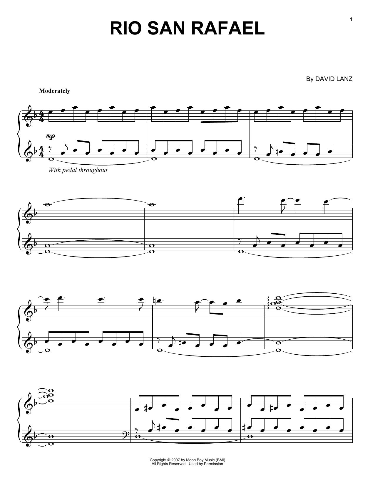 Learn to play David Lanz & Gary Stroutsos Rio San Rafael sheet music for Piano Solo in minutes. Price: 7.8900$ David Lanz & Gary Stroutsos Rio San Rafael sheet music notes and chords arranged for Piano Solo