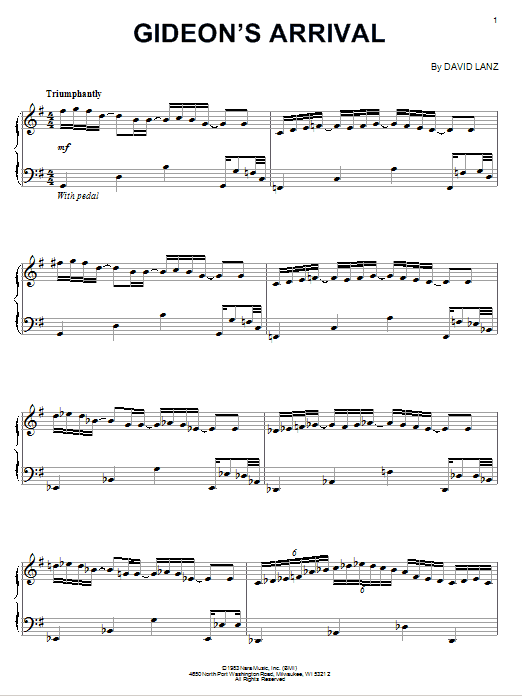 Learn to play David Lanz Gideon's Arrival sheet music for Piano Solo in minutes. Price: 7.8900$ David Lanz Gideon's Arrival sheet music notes and chords arranged for Piano Solo