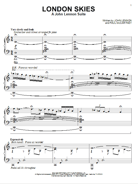 Learn to play David Lanz London Skies - A John Lennon Suite sheet music for Piano Solo in minutes. Price: 7.8900$ David Lanz London Skies - A John Lennon Suite sheet music notes and chords arranged for Piano Solo