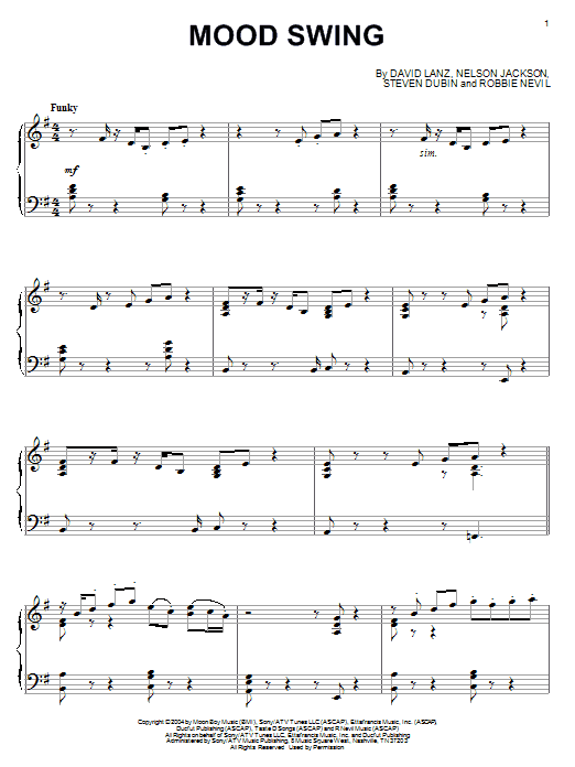 Learn to play David Lanz Mood Swing sheet music for Piano Solo in minutes. Price: 7.8900$ David Lanz Mood Swing sheet music notes and chords arranged for Piano Solo