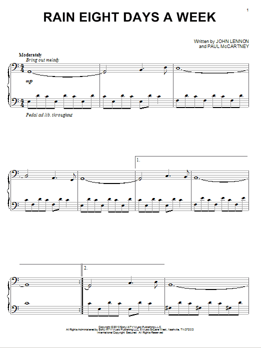 Learn to play David Lanz Rain Eight Days A Week sheet music for Piano Solo in minutes. Price: 7.8900$ David Lanz Rain Eight Days A Week sheet music notes and chords arranged for Piano Solo