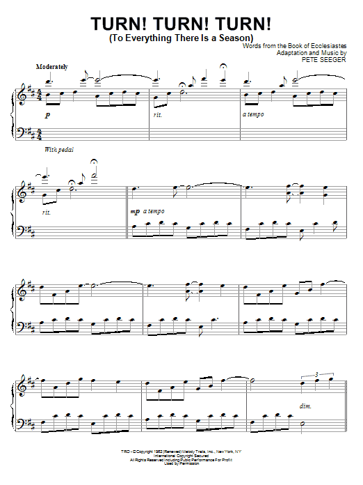 David Lanz Turn! Turn! Turn! (To Everything There Is A Season) sheet music notes and chords. Download Printable PDF.