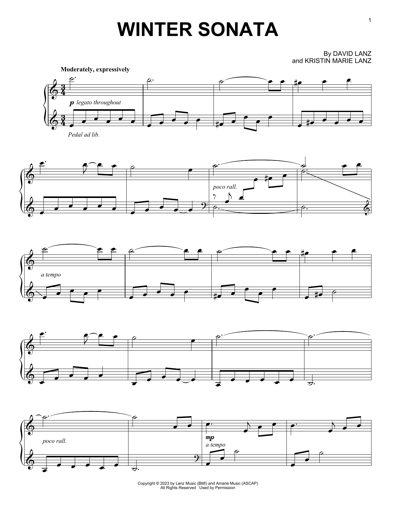 David Lanz Winter Sonata sheet music notes and chords. Download Printable PDF.