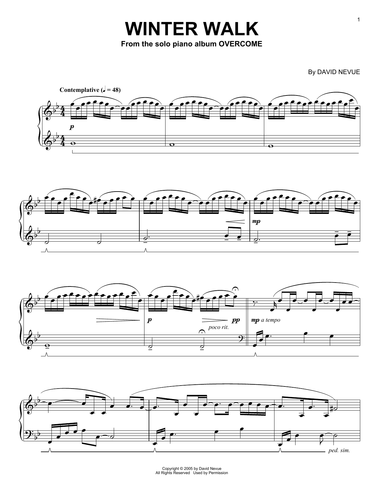 David Nevue Winter Walk sheet music notes and chords. Download Printable PDF.