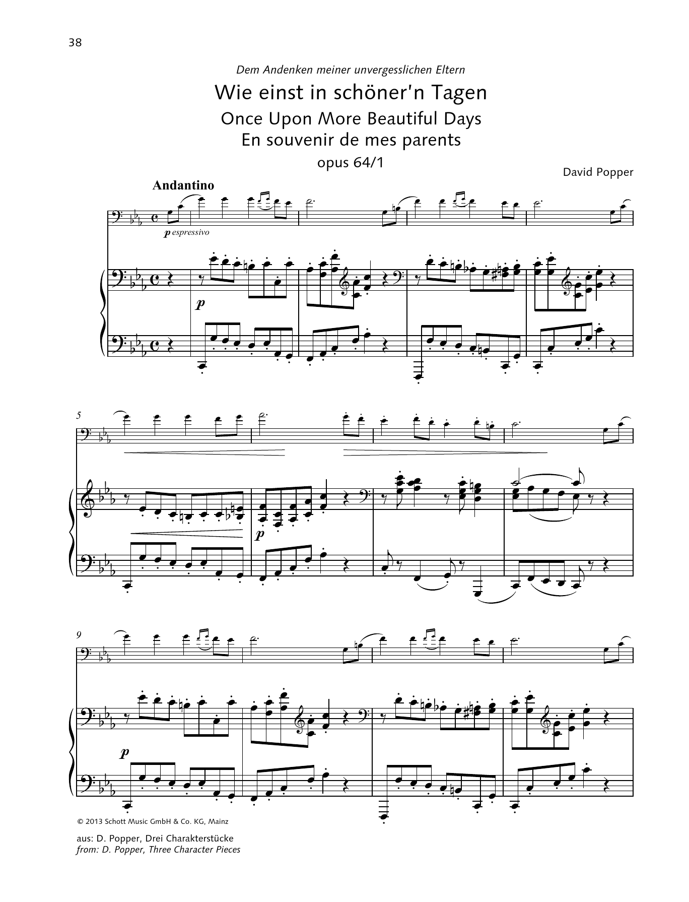 Dávid Popper Once Upon More Beautiful Days sheet music notes and chords. Download Printable PDF.