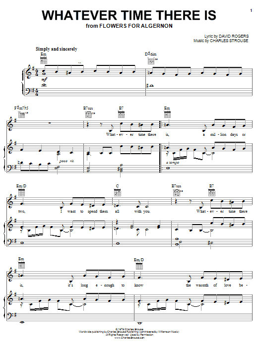 Learn to play David Rogers Whatever Time There Is sheet music for Piano, Vocal & Guitar Chords (Right-Hand Melody) in minutes. Price: 7.8900$ David Rogers Whatever Time There Is sheet music notes and chords arranged for Piano, Vocal & Guitar Chords (Right-Hand Melody)