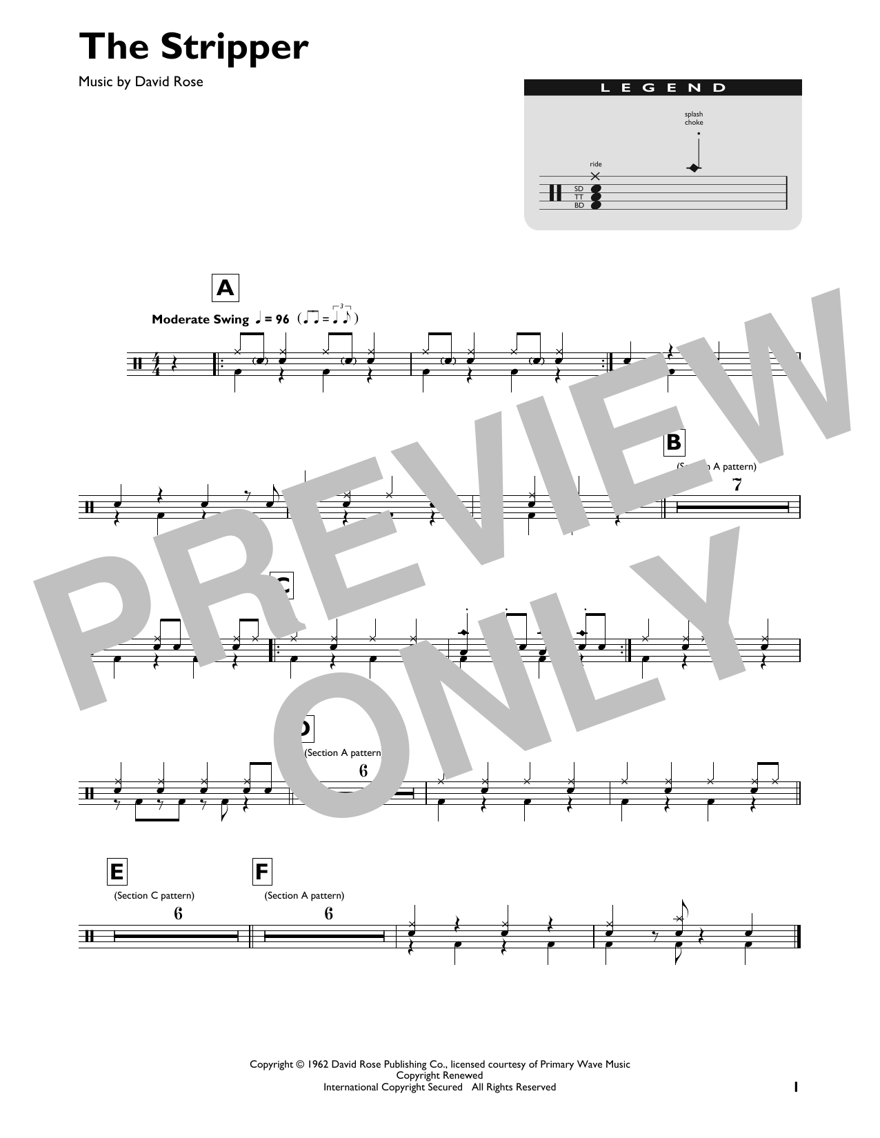 David Rose The Stripper sheet music notes and chords. Download Printable PDF.