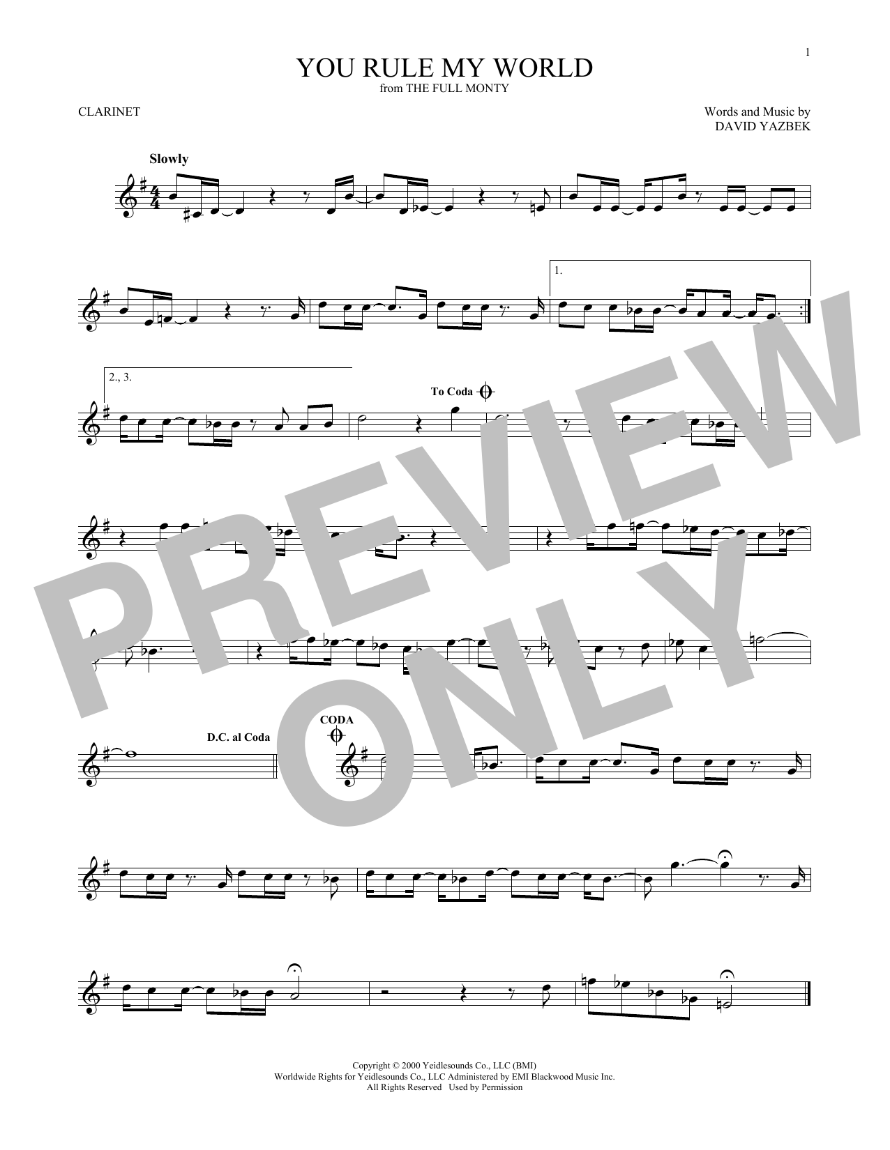 David Yazbek You Rule My World sheet music notes and chords. Download Printable PDF.