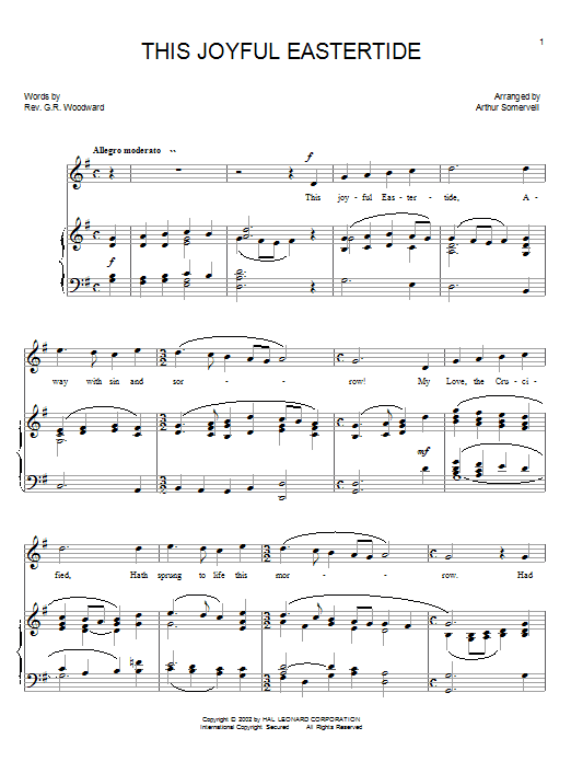 Davids Psalmen This Joyful Eastertide sheet music notes and chords arranged for Piano, Vocal & Guitar Chords (Right-Hand Melody)