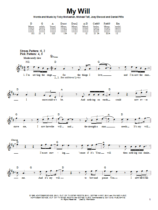 dc Talk My Will sheet music notes and chords. Download Printable PDF.