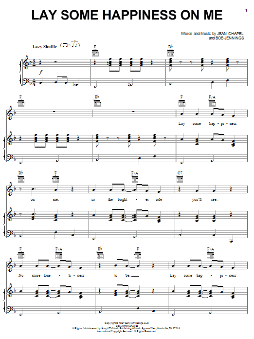 Learn to play Dean Martin Lay Some Happiness On Me sheet music for Piano, Vocal & Guitar Chords (Right-Hand Melody) in minutes. Price: 7.8900$ Dean Martin Lay Some Happiness On Me sheet music notes and chords arranged for Piano, Vocal & Guitar Chords (Right-Hand Melody)