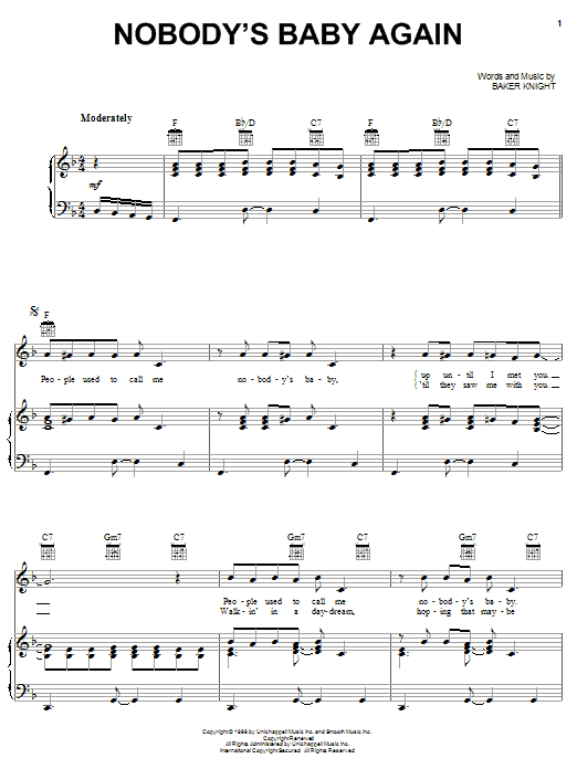 Learn to play Dean Martin Nobody's Baby Again sheet music for Piano, Vocal & Guitar Chords (Right-Hand Melody) in minutes. Price: 7.8900$ Dean Martin Nobody's Baby Again sheet music notes and chords arranged for Piano, Vocal & Guitar Chords (Right-Hand Melody)