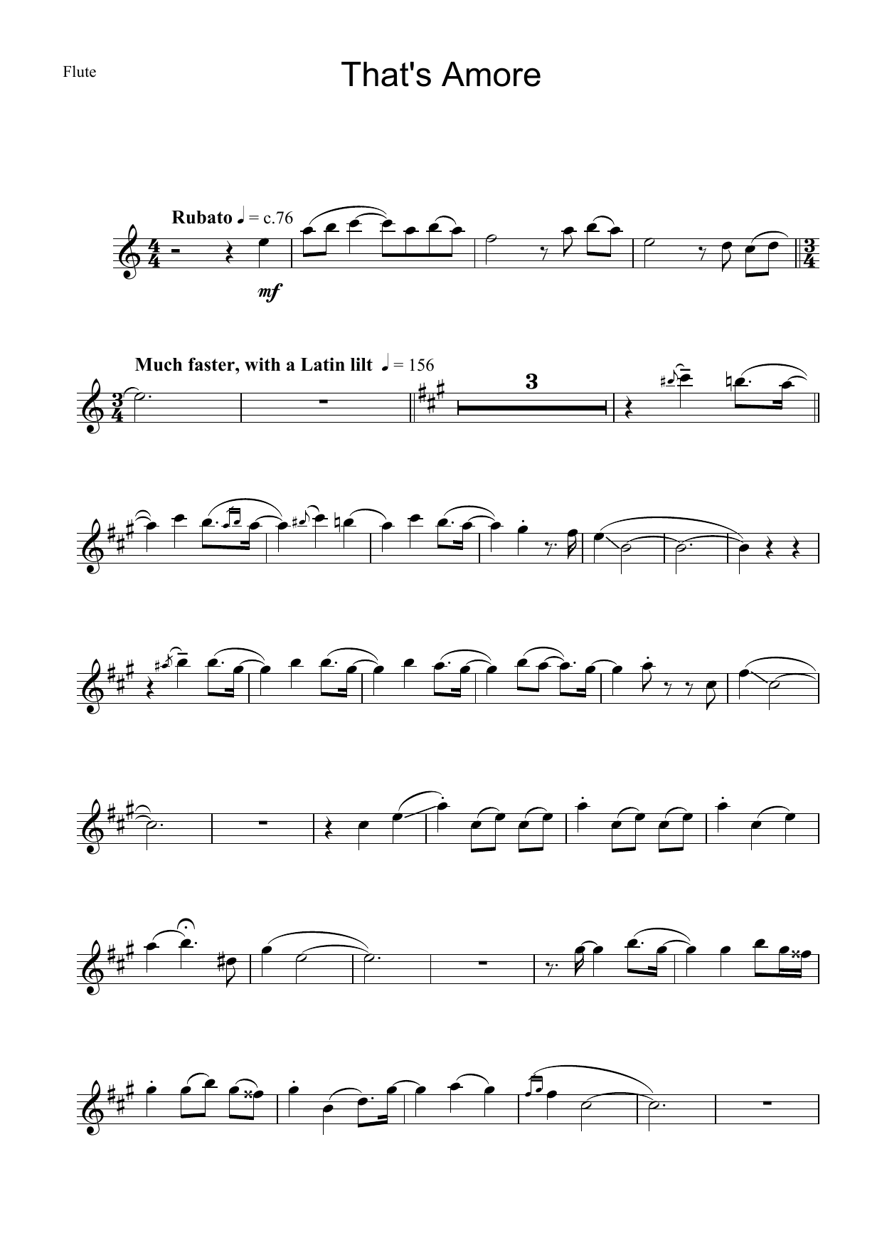 Dean Martin That's Amore sheet music notes and chords. Download Printable PDF.