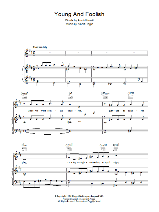 Learn to play Dean Martin Young And Foolish sheet music for Piano, Vocal & Guitar Chords in minutes. Price: 7.8900$ Dean Martin Young And Foolish sheet music notes and chords arranged for Piano, Vocal & Guitar Chords