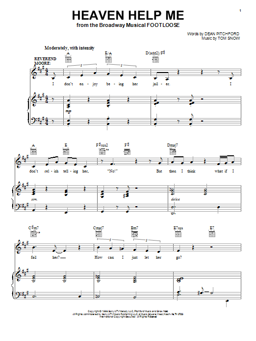 Dean Pitchford Heaven Help Me sheet music notes and chords. Download Printable PDF.