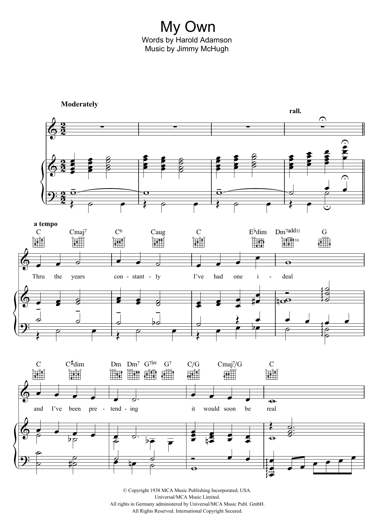 Learn to play Deanna Durbin My Own sheet music for Piano, Vocal & Guitar Chords in minutes. Price: 7.8900$ Deanna Durbin My Own sheet music notes and chords arranged for Piano, Vocal & Guitar Chords