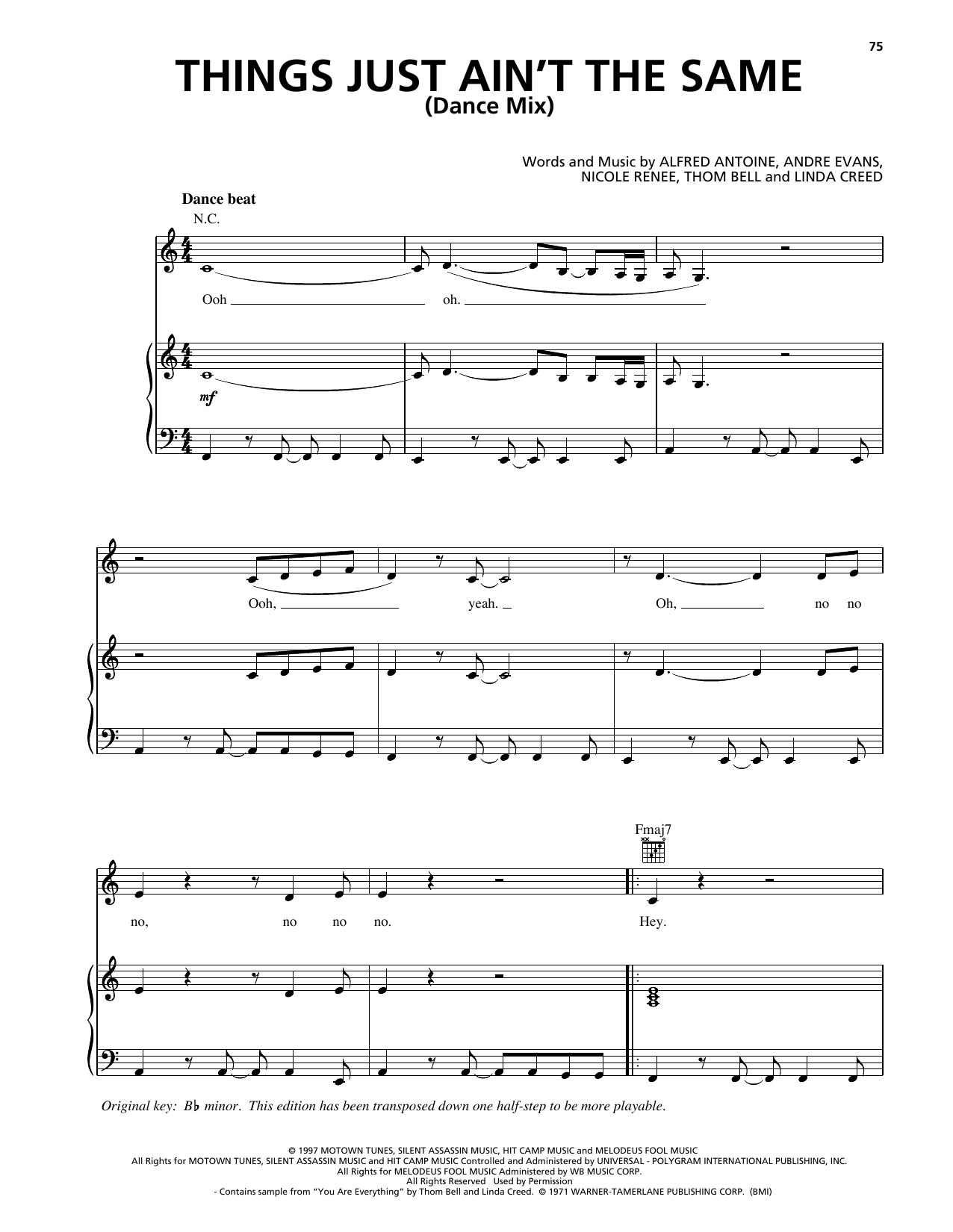 Learn to play Deborah Cox Things Just Ain't The Same sheet music for Piano, Vocal & Guitar Chords (Right-Hand Melody) in minutes. Price: 7.8900$ Deborah Cox Things Just Ain't The Same sheet music notes and chords arranged for Piano, Vocal & Guitar Chords (Right-Hand Melody)