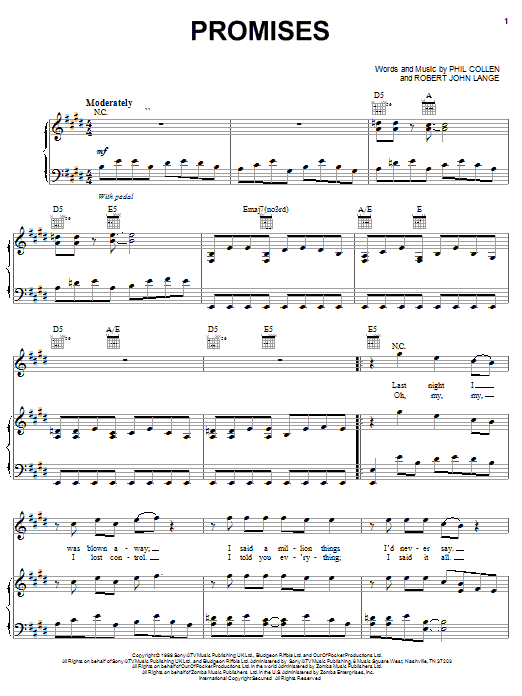 Learn to play Def Leppard Promises sheet music for Piano, Vocal & Guitar Chords (Right-Hand Melody) in minutes. Price: 7.8900$ Def Leppard Promises sheet music notes and chords arranged for Piano, Vocal & Guitar Chords (Right-Hand Melody)