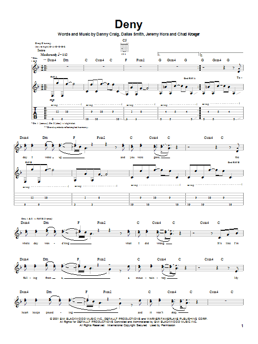 Learn to play Default Deny sheet music for Guitar Tab in minutes. Price: 7.8900$ Default Deny sheet music notes and chords arranged for Guitar Tab
