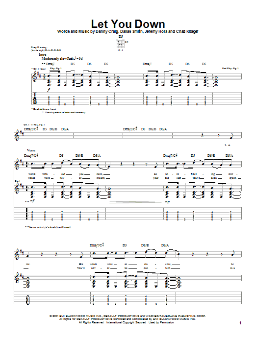 Learn to play Default Let You Down sheet music for Guitar Tab in minutes. Price: 7.8900$ Default Let You Down sheet music notes and chords arranged for Guitar Tab