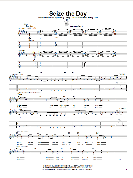 Learn to play Default Seize The Day sheet music for Guitar Tab in minutes. Price: 7.8900$ Default Seize The Day sheet music notes and chords arranged for Guitar Tab