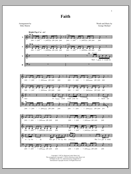 Deke Sharon Faith sheet music notes and chords. Download Printable PDF.