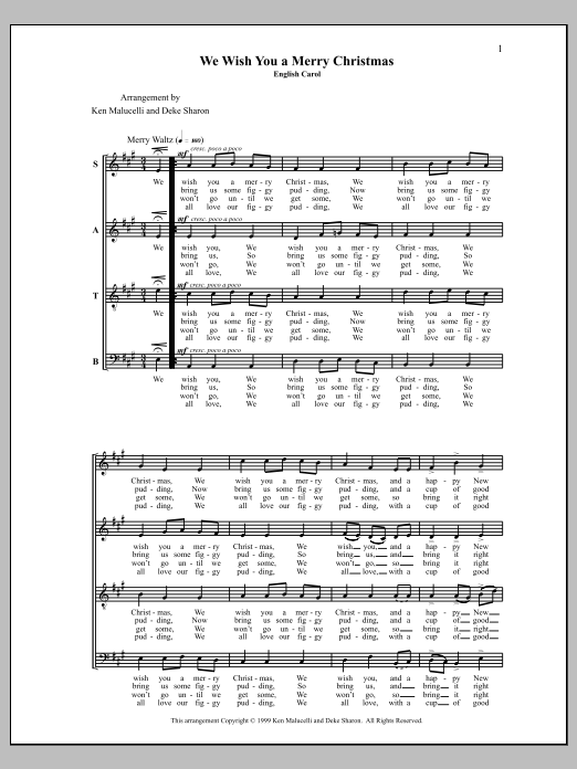 Deke Sharon We Wish You A Merry Christmas sheet music notes and chords. Download Printable PDF.