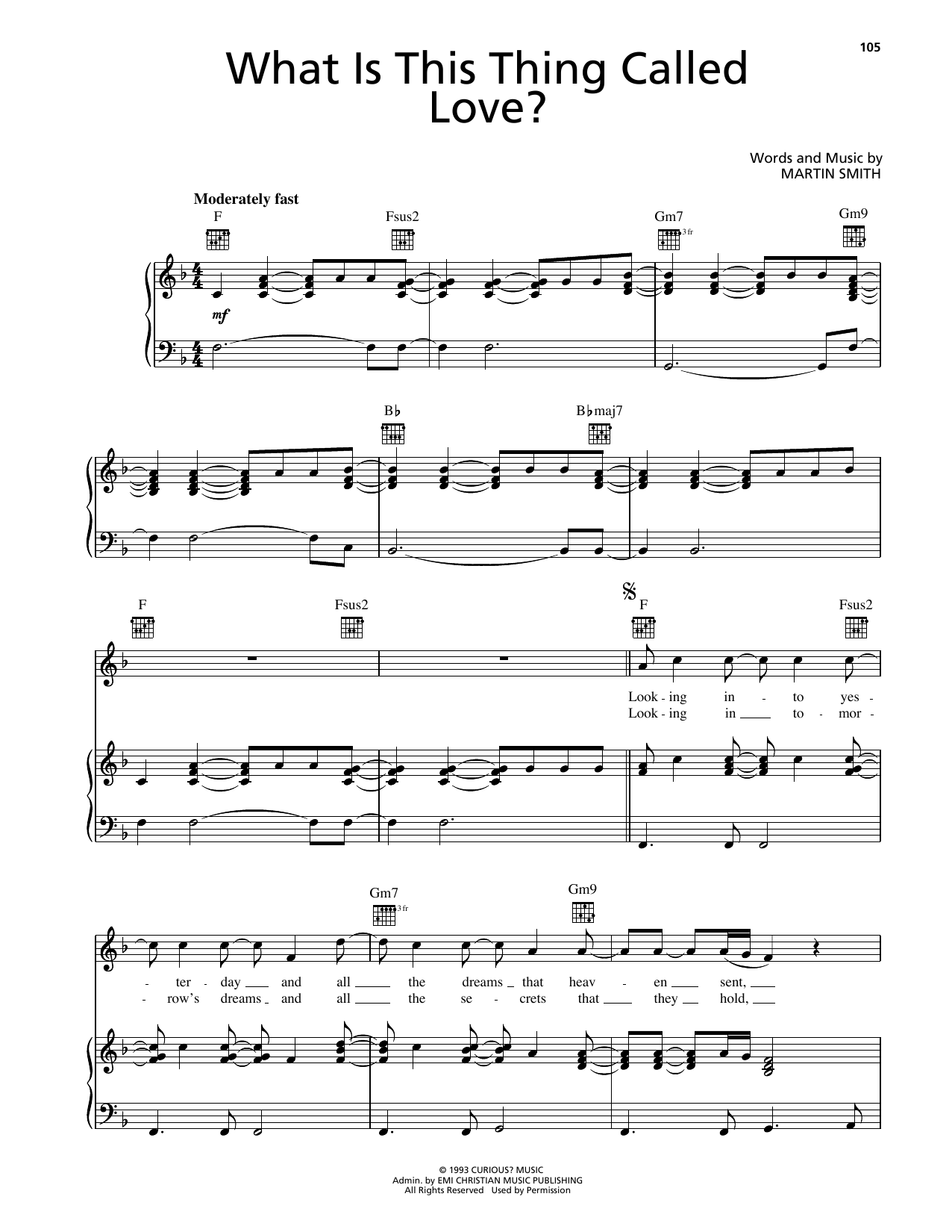 Delirious What Is This Thing Called Love? sheet music notes and chords arranged for Piano, Vocal & Guitar Chords (Right-Hand Melody)