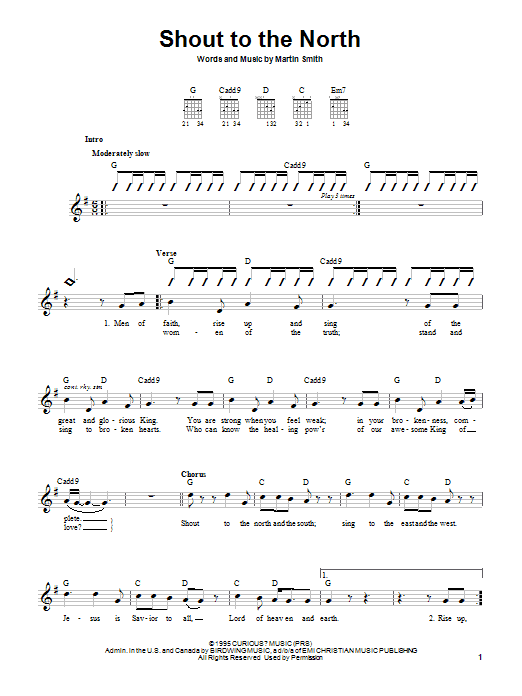 Delirious? Shout To The North sheet music notes and chords. Download Printable PDF.