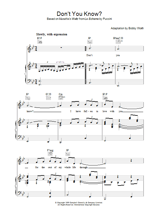 Learn to play Della Reese Don't You Know? sheet music for Piano, Vocal & Guitar Chords in minutes. Price: 7.8900$ Della Reese Don't You Know? sheet music notes and chords arranged for Piano, Vocal & Guitar Chords