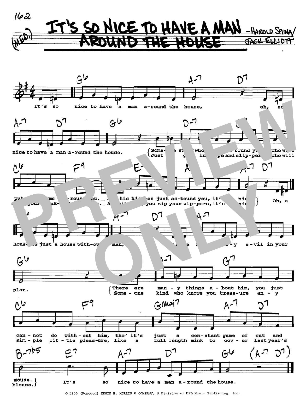 Harold Spina It's So Nice To Have A Man Around The House sheet music notes and chords arranged for Real Book – Melody & Chords – C Instruments
