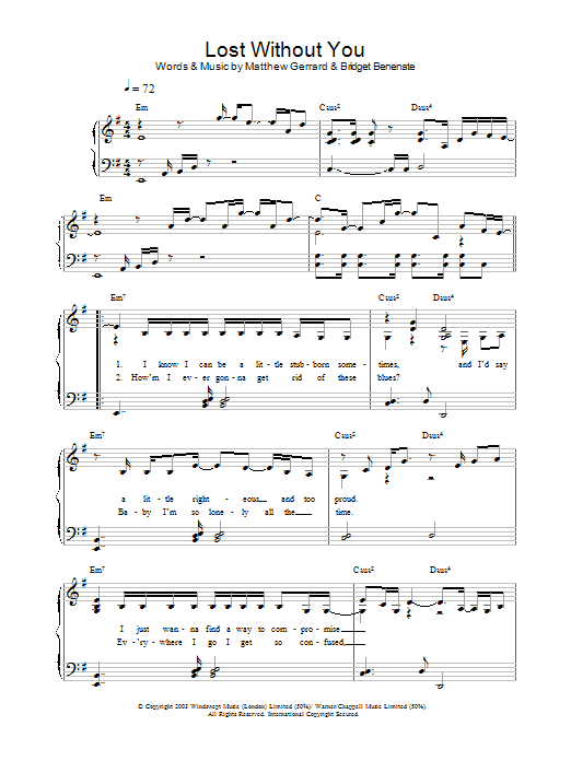 Delta Goodrem Lost Without You sheet music notes and chords arranged for Easy Piano