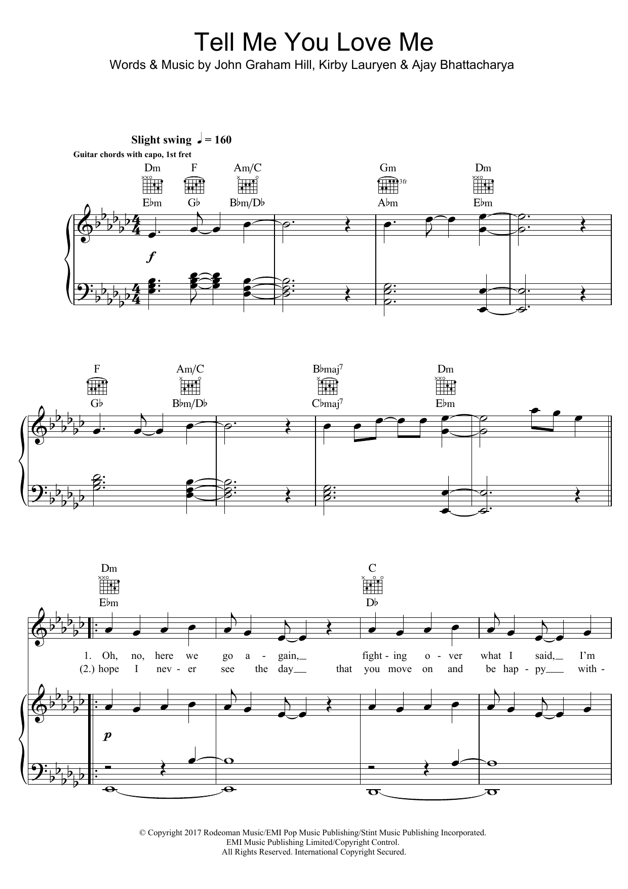 Demi Lovato Tell Me You Love Me sheet music notes and chords. Download Printable PDF.