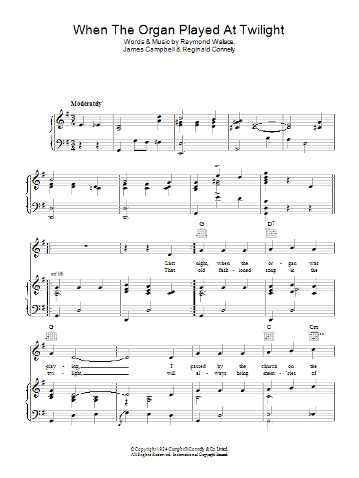 Learn to play Dennis Day When The Organ Played At Twilight sheet music for Piano, Vocal & Guitar Chords in minutes. Price: 7.8900$ Dennis Day When The Organ Played At Twilight sheet music notes and chords arranged for Piano, Vocal & Guitar Chords