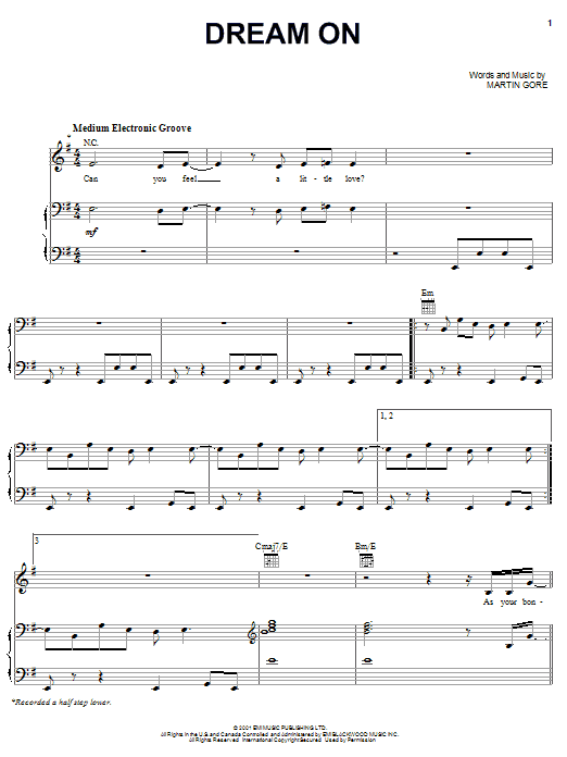 Learn to play Depeche Mode Dream On sheet music for Piano, Vocal & Guitar Chords (Right-Hand Melody) in minutes. Price: 7.8900$ Depeche Mode Dream On sheet music notes and chords arranged for Piano, Vocal & Guitar Chords (Right-Hand Melody)