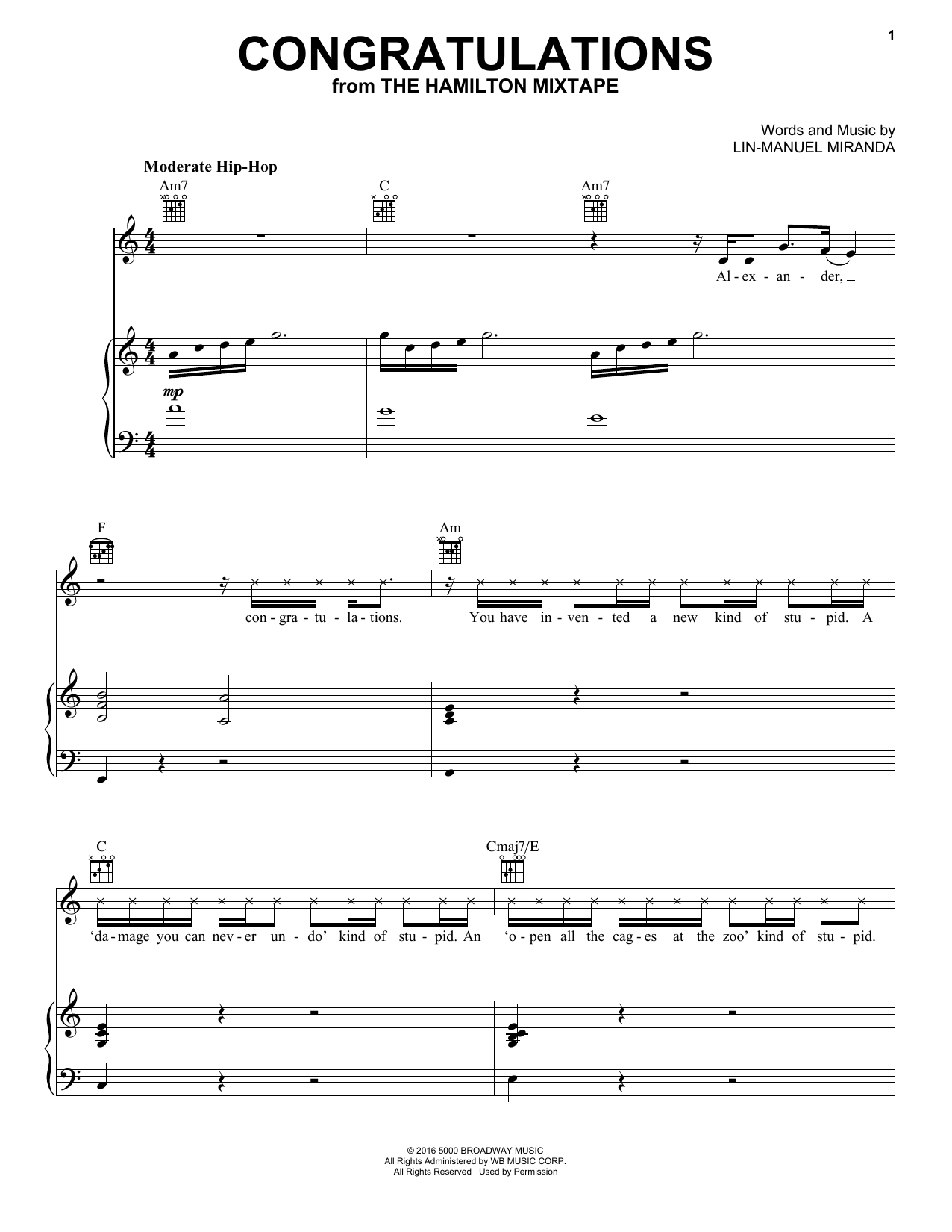 Dessa Congratulations sheet music notes and chords. Download Printable PDF.