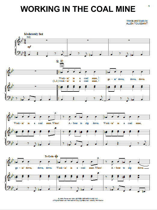 Learn to play Devo Working In The Coal Mine sheet music for Piano, Vocal & Guitar Chords (Right-Hand Melody) in minutes. Price: 7.8900$ Devo Working In The Coal Mine sheet music notes and chords arranged for Piano, Vocal & Guitar Chords (Right-Hand Melody)
