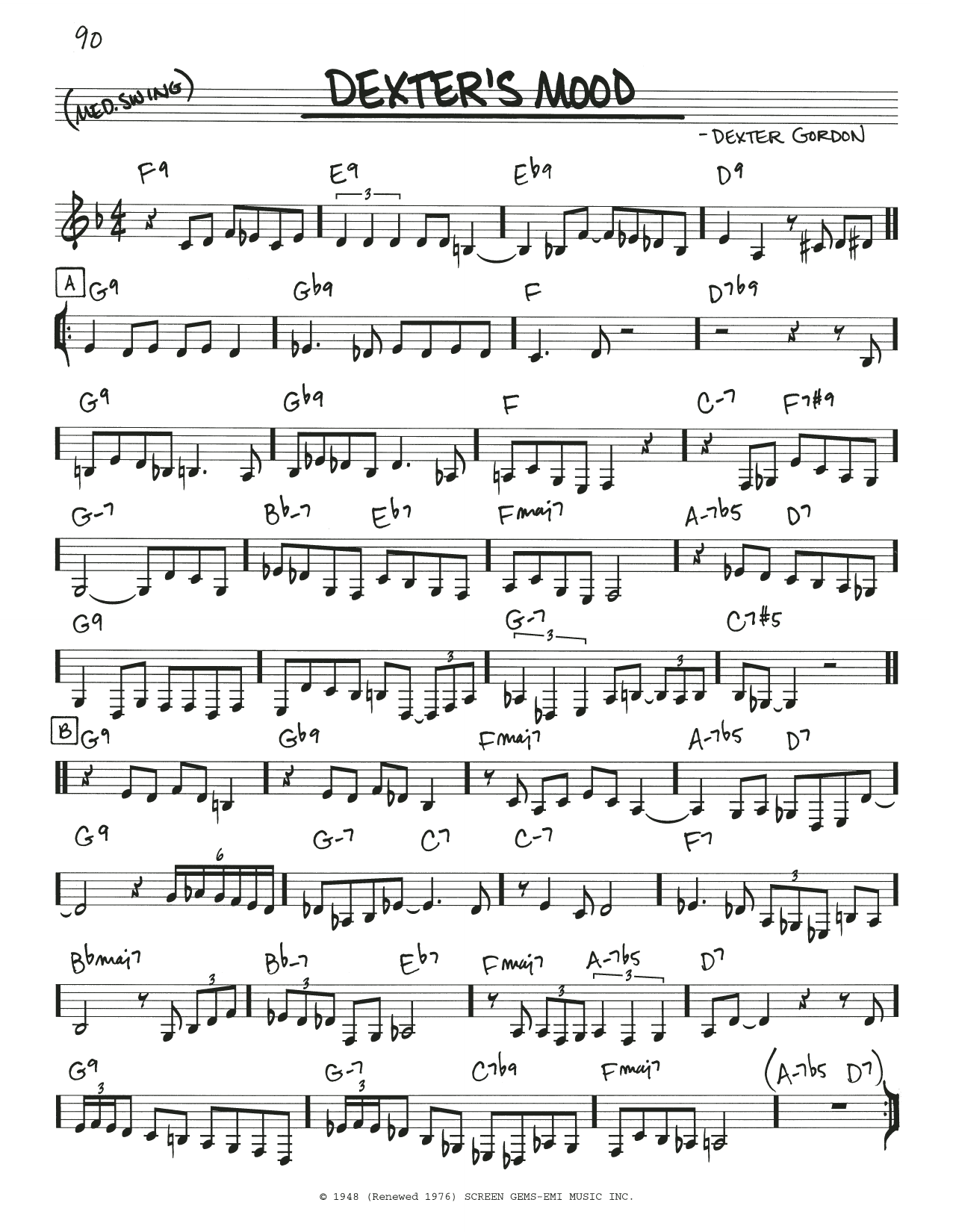 Learn to play Dexter Gordon Dexter's Mood sheet music for Real Book – Melody & Chords in minutes. Price: 5.9900$ Dexter Gordon Dexter's Mood sheet music notes and chords arranged for Real Book – Melody & Chords