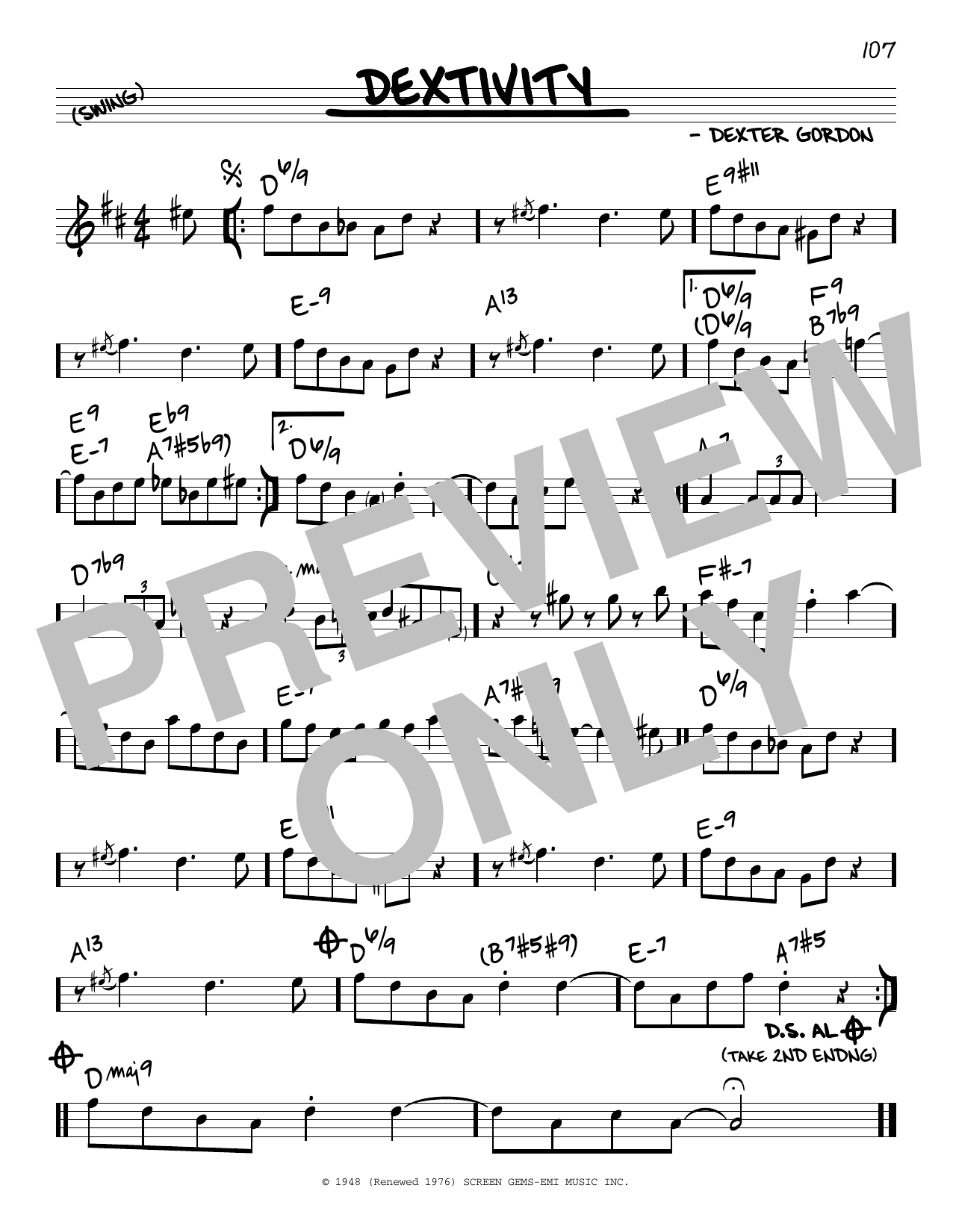 Learn to play Dexter Gordon Dextivity sheet music for Real Book – Melody & Chords in minutes. Price: 5.9900$ Dexter Gordon Dextivity sheet music notes and chords arranged for Real Book – Melody & Chords