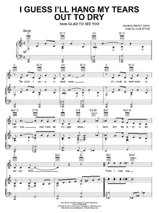 Dexter Gordon I Guess I'll Hang My Tears Out To Dry sheet music notes and chords. Download Printable PDF.