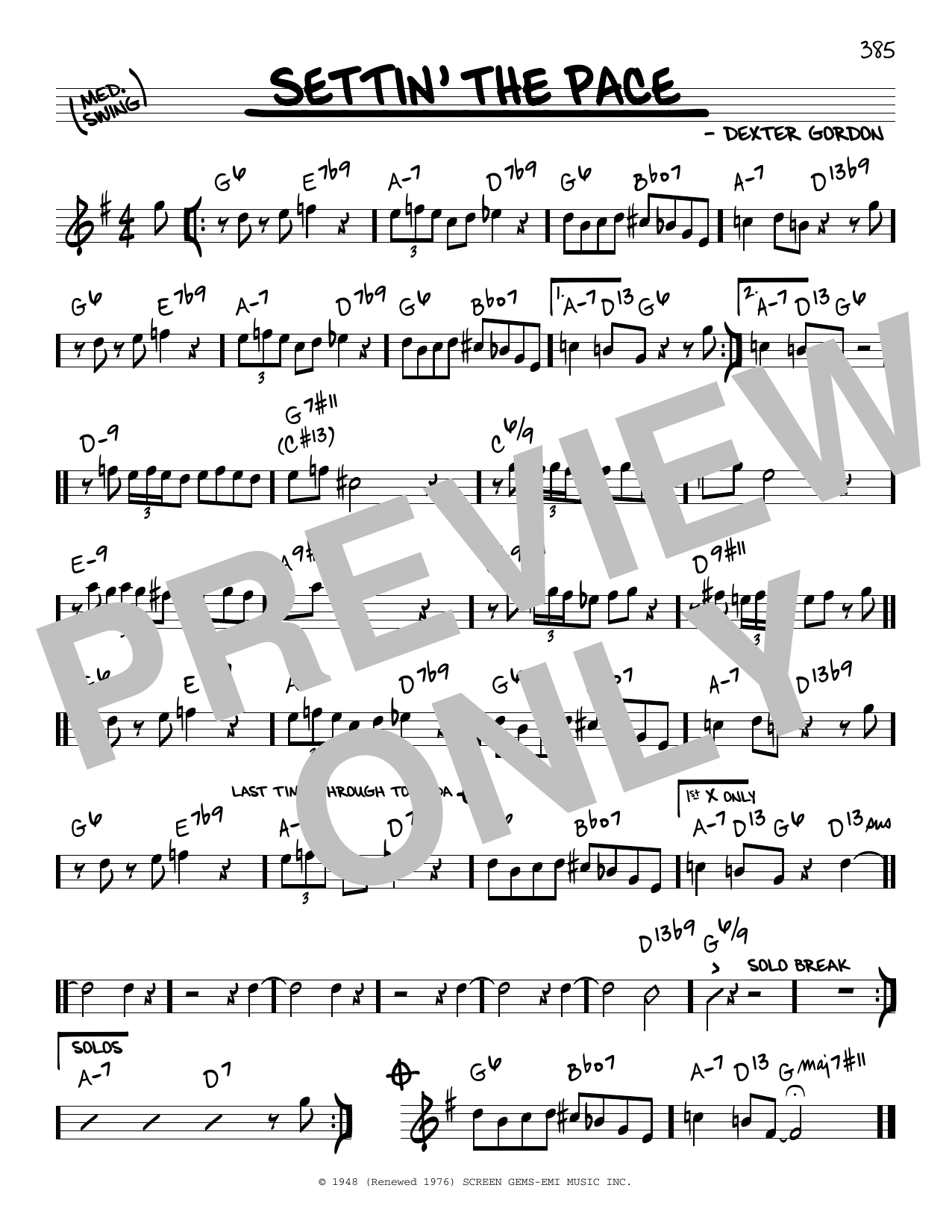 Learn to play Dexter Gordon Settin' The Pace sheet music for Real Book – Melody & Chords in minutes. Price: 5.9900$ Dexter Gordon Settin' The Pace sheet music notes and chords arranged for Real Book – Melody & Chords