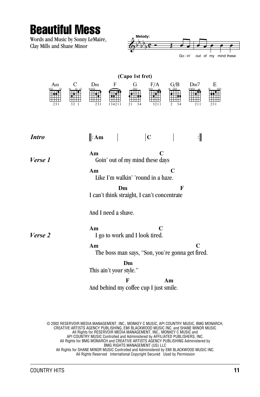 Diamond Rio Beautiful Mess sheet music notes and chords. Download Printable PDF.