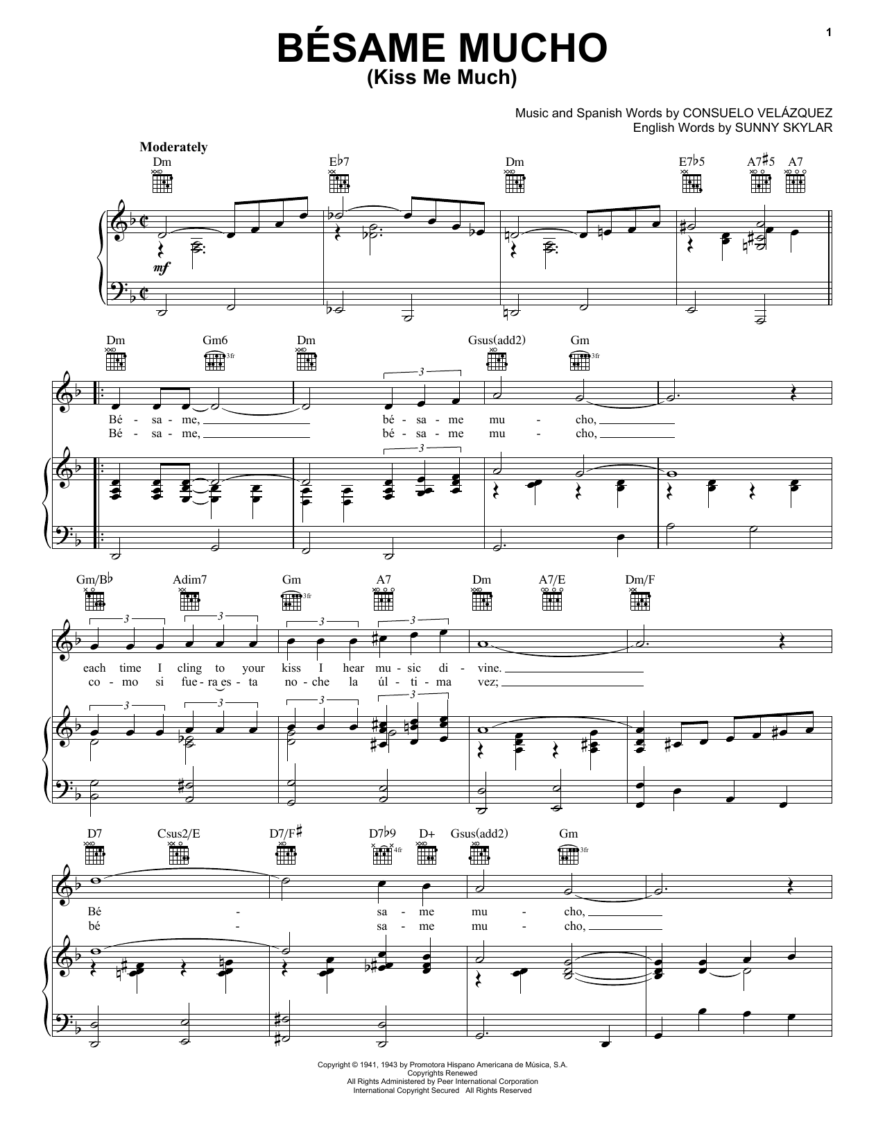 Diana Krall Besame Mucho (Kiss Me Much) sheet music notes and chords. Download Printable PDF.