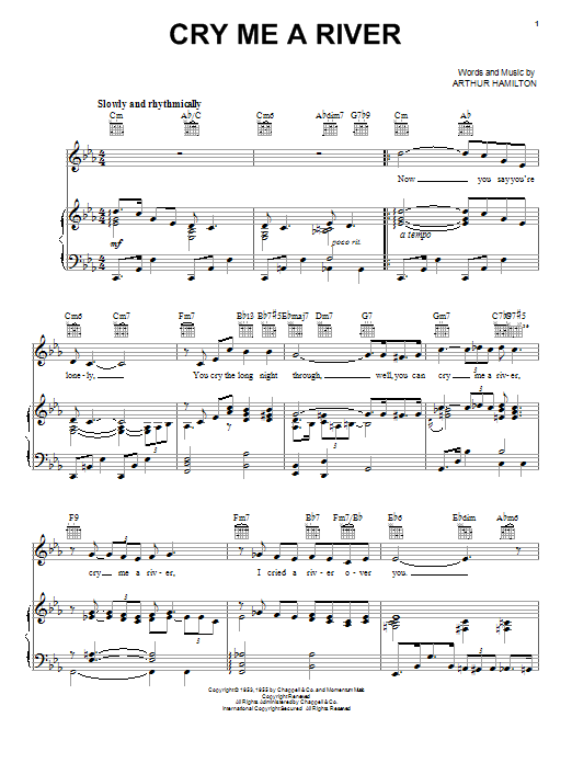 Diana Krall Cry Me A River sheet music notes and chords. Download Printable PDF.