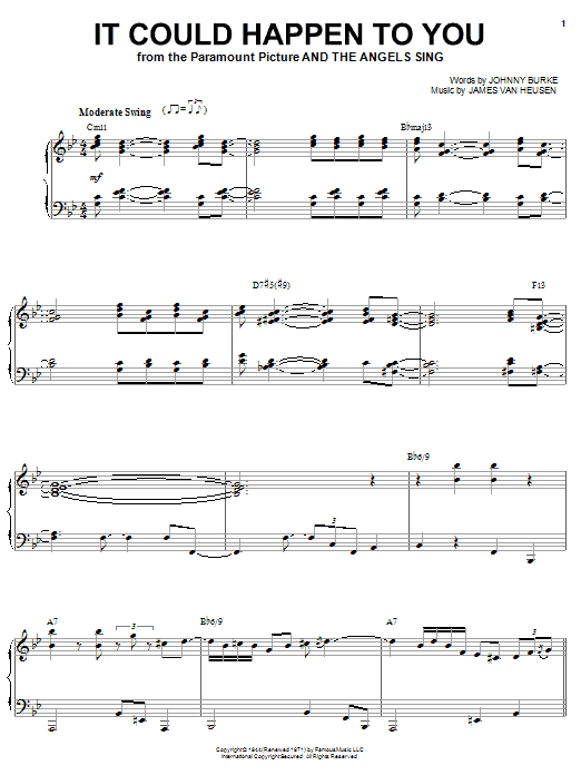 Learn to play Diana Krall It Could Happen To You sheet music for Piano & Vocal in minutes. Price: 7.8900$ Diana Krall It Could Happen To You sheet music notes and chords arranged for Piano & Vocal