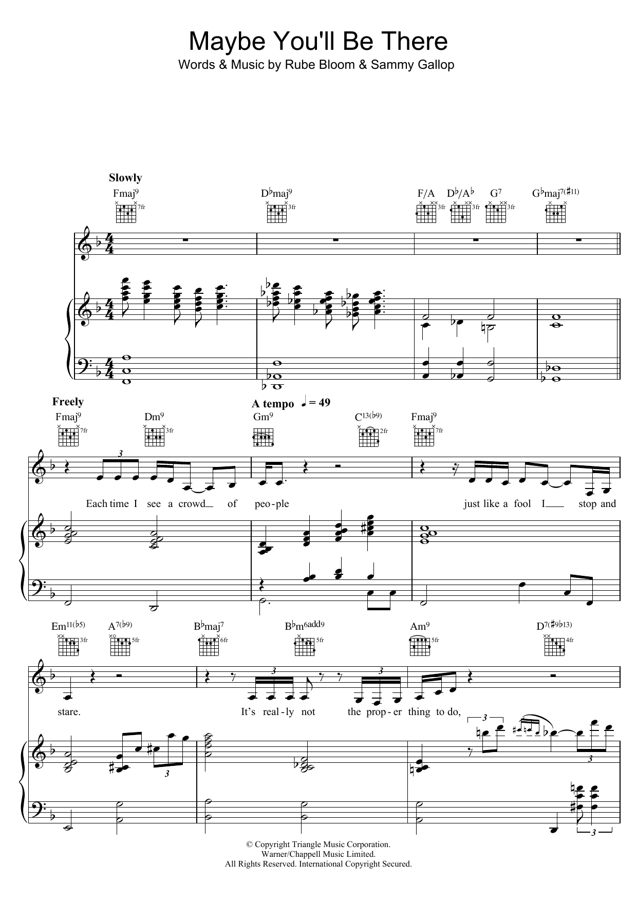 Diana Krall Maybe You'll Be There sheet music notes and chords. Download Printable PDF.