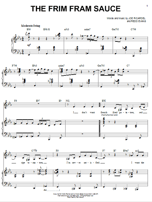 Diana Krall The Frim Fram Sauce sheet music notes and chords. Download Printable PDF.