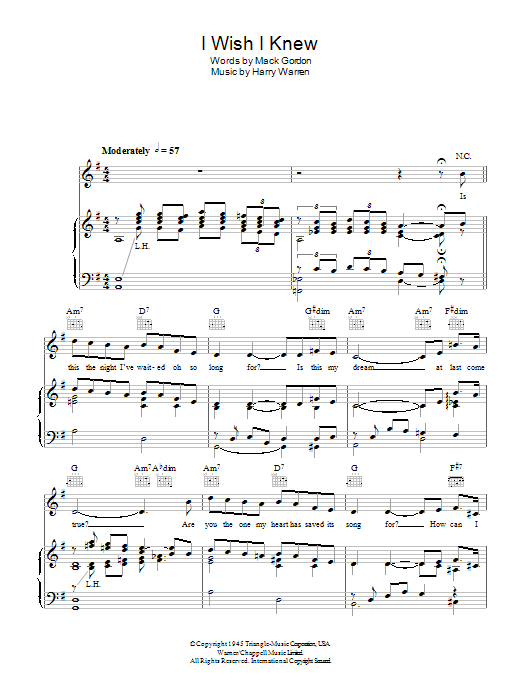 Learn to play Dick Haymes I Wish I Knew sheet music for Piano, Vocal & Guitar Chords in minutes. Price: 7.8900$ Dick Haymes I Wish I Knew sheet music notes and chords arranged for Piano, Vocal & Guitar Chords