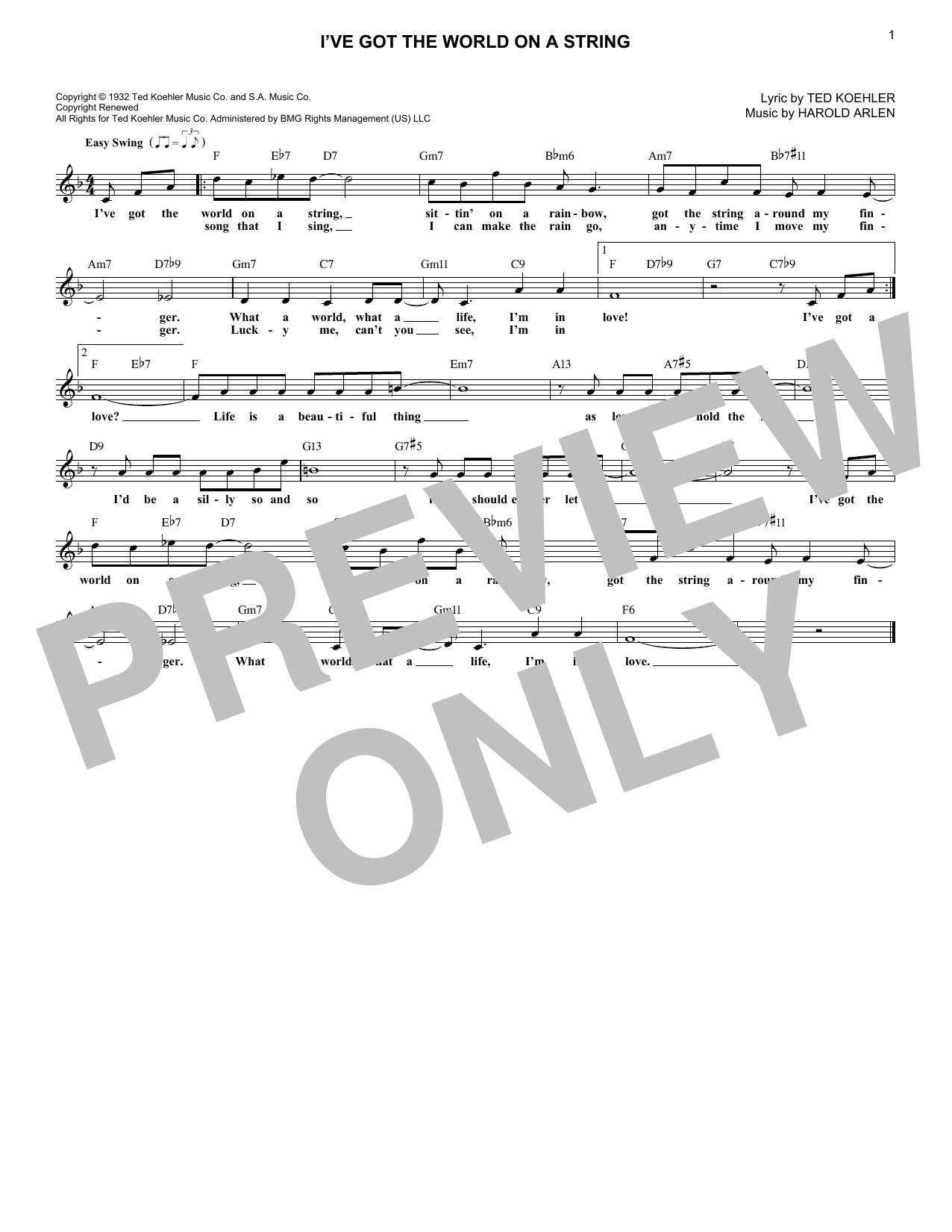 Dick Hyman I've Got The World On A String sheet music notes and chords. Download Printable PDF.